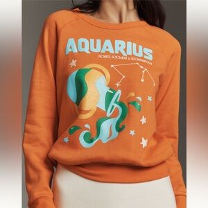 🌟 🧡NWT Anthropologie Zodiac Aquarius sweatshirt XXS